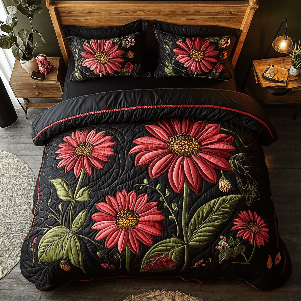 Petal Dreams 3-Piece Quilted Bedding Set NCU0NVH633