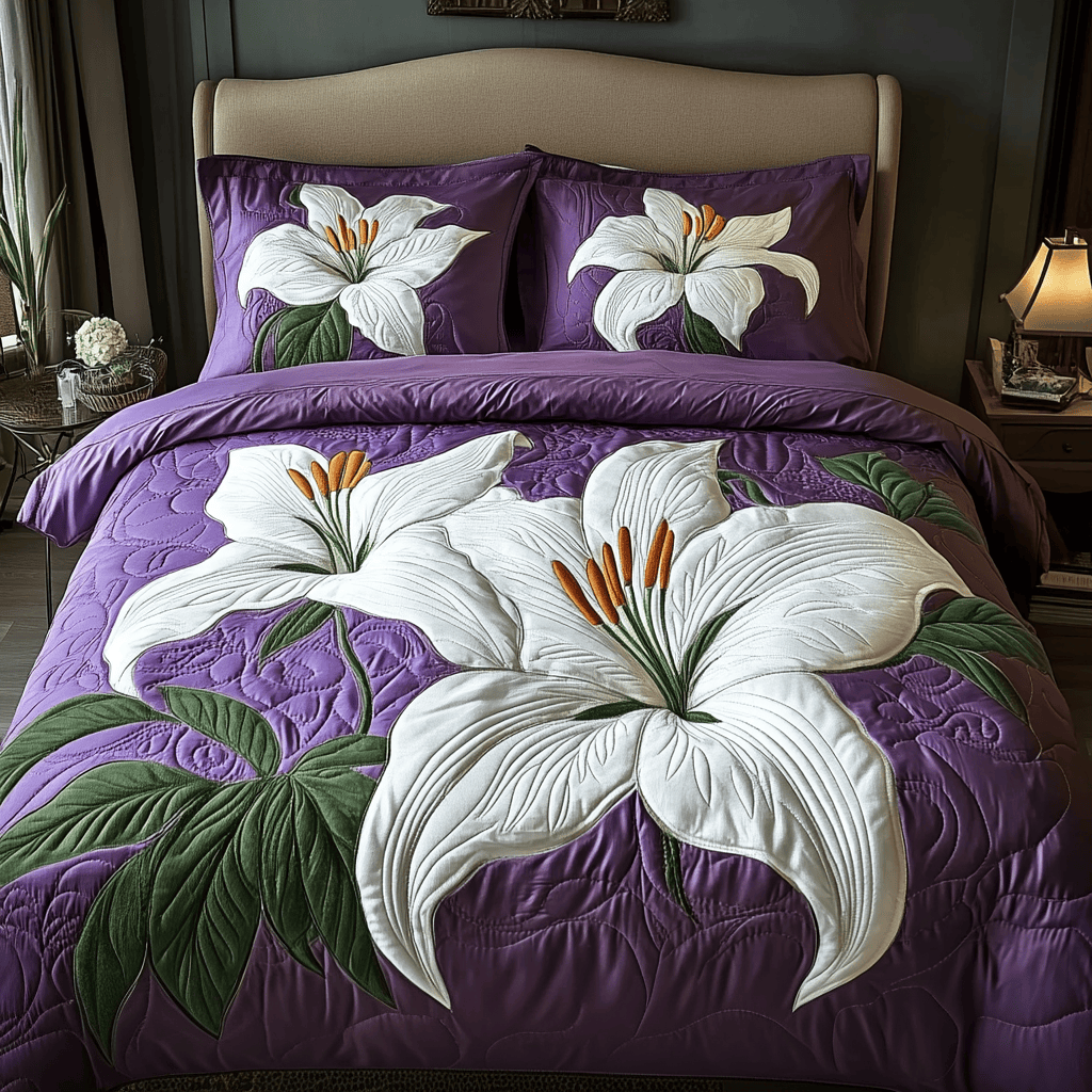 Lily Serenity 3-Piece Quilted Bedding Set NCU0NVH493