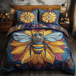 Honey Bloom 3-Piece Quilted Bedding Set NCU0NVH607