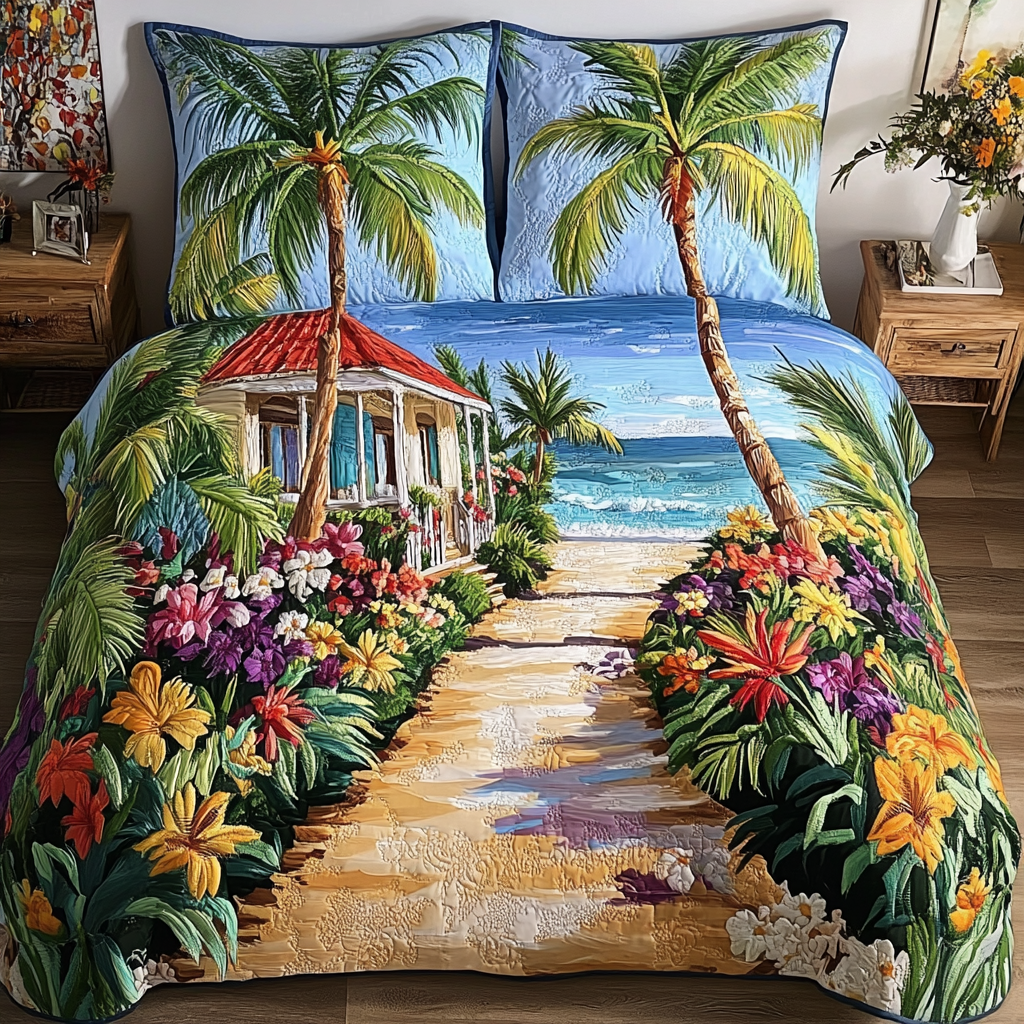 Coastal Serenity 3-Piece Quilted Bedding Set NCU0NVH462