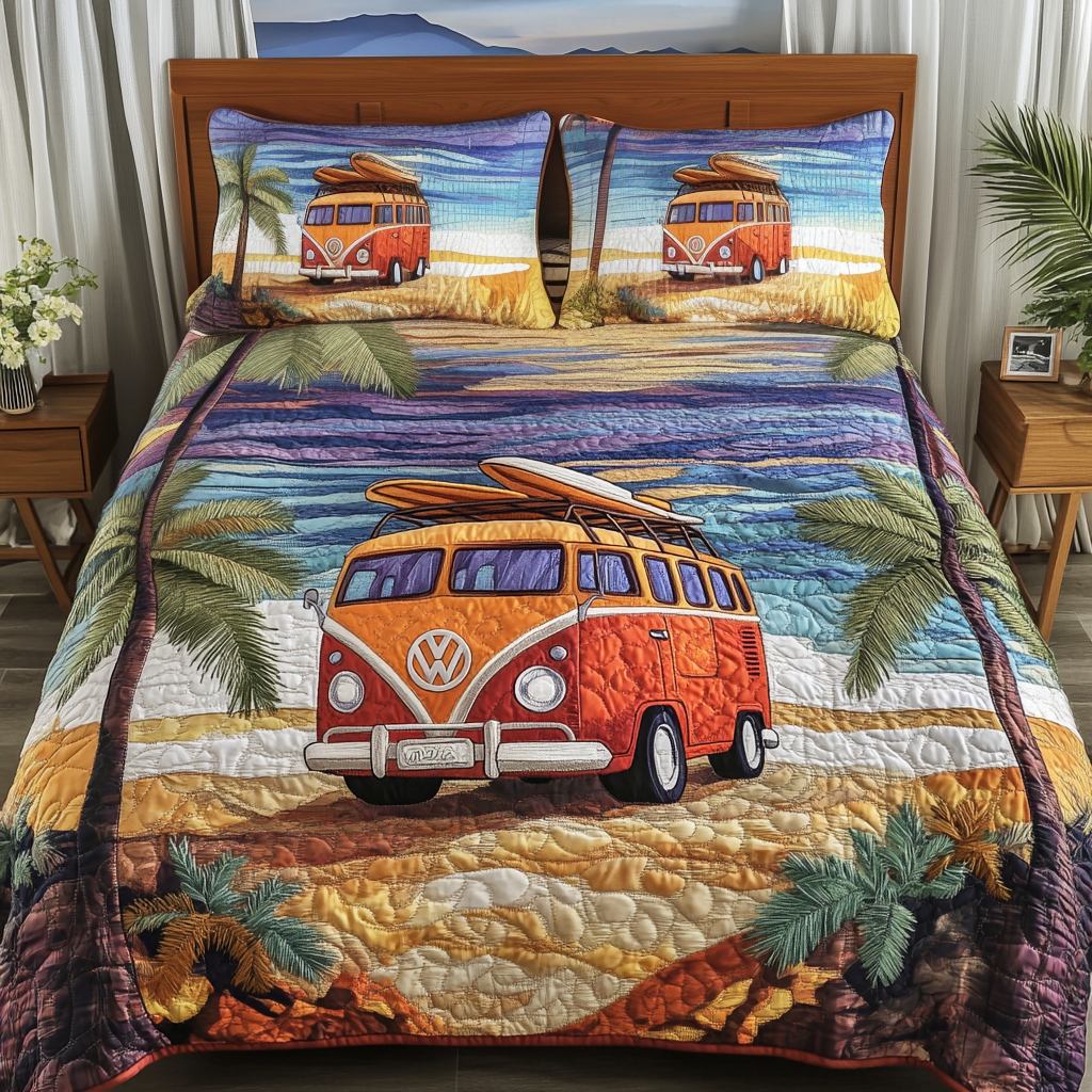 Peaceful Drive 3-Piece Quilted Bedding Set NCU0NVH443