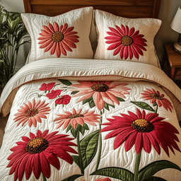 Blossom Field 3-Piece Quilted Bedding Set NCU0NVH634