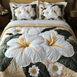 Soft Petals 3-Piece Quilted Bedding Set NCU0NVH430