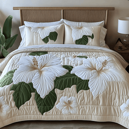 Blossom Serenity 3-Piece Quilted Bedding Set NCU0NVH426