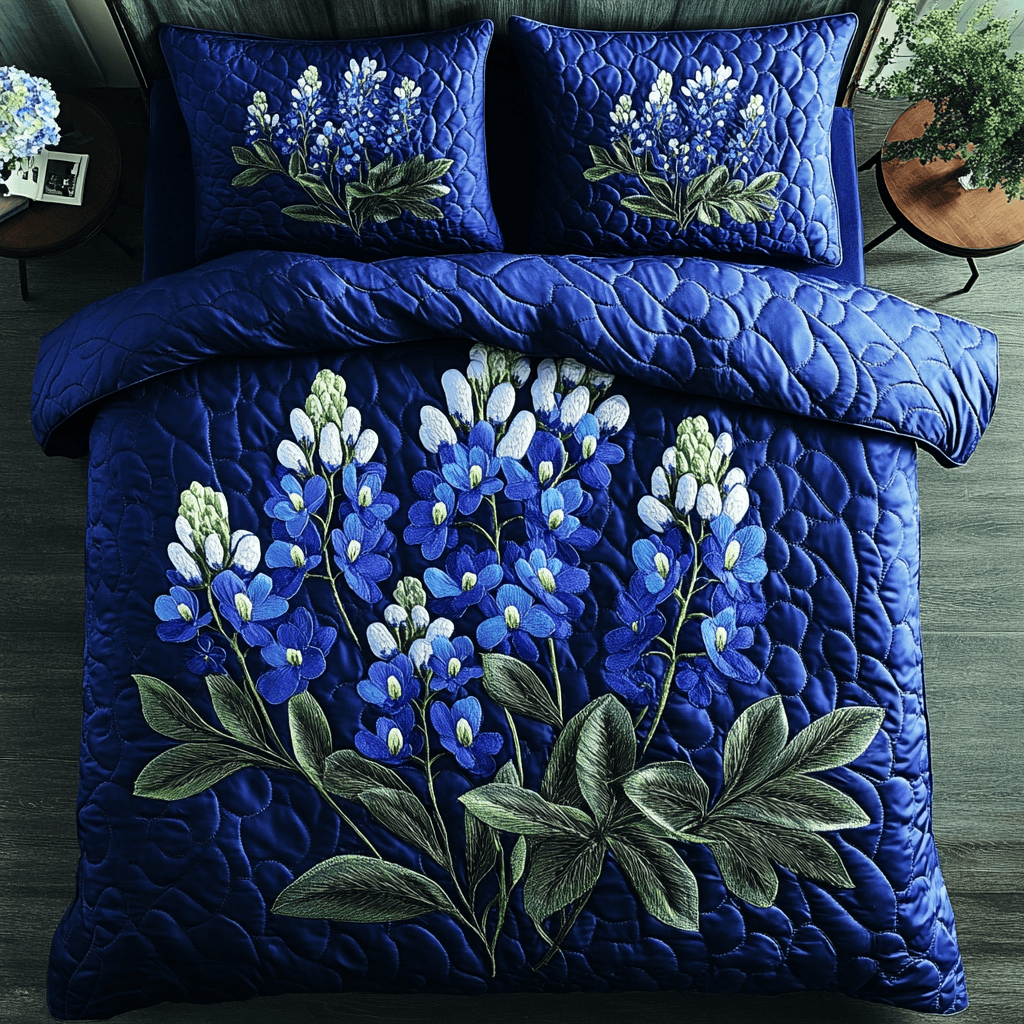 Blooming Path 3-Piece Quilted Bedding Set NCU0NVH382