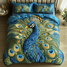 Royal Feathers 3-Piece Quilted Bedding Set NCU0DDK241