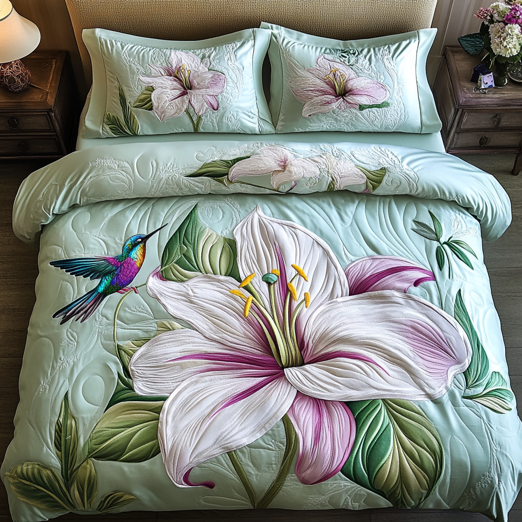 Blossom Beauty 3-Piece Quilted Bedding Set NCU0NVH425