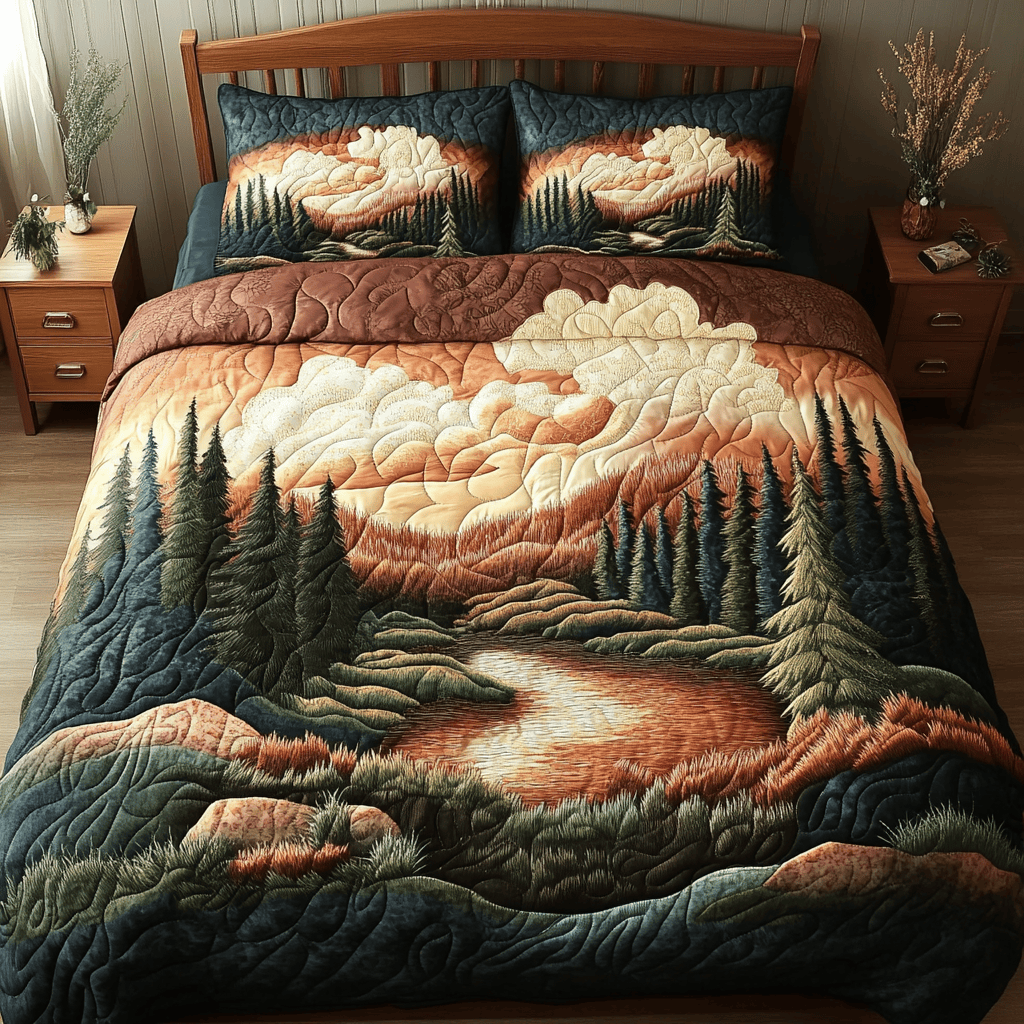Alpine Glow 3-Piece Quilted Bedding Set NCU0NVH728