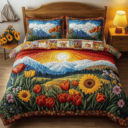 Spring Sunrise 3-Piece Quilted Bedding Set NCU0PVL124