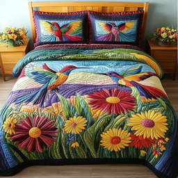 Blooming Flight 3-Piece Quilted Bedding Set NCU0DDK234