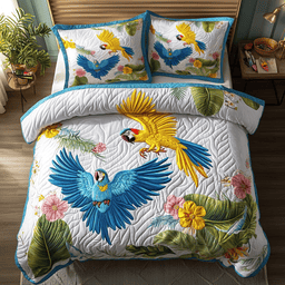 Parrot Dreams 3-Piece Quilted Bedding Set NCU0NVH738