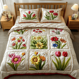 Spring Whispers 3-Piece Quilted Bedding Set NCU0NVH415