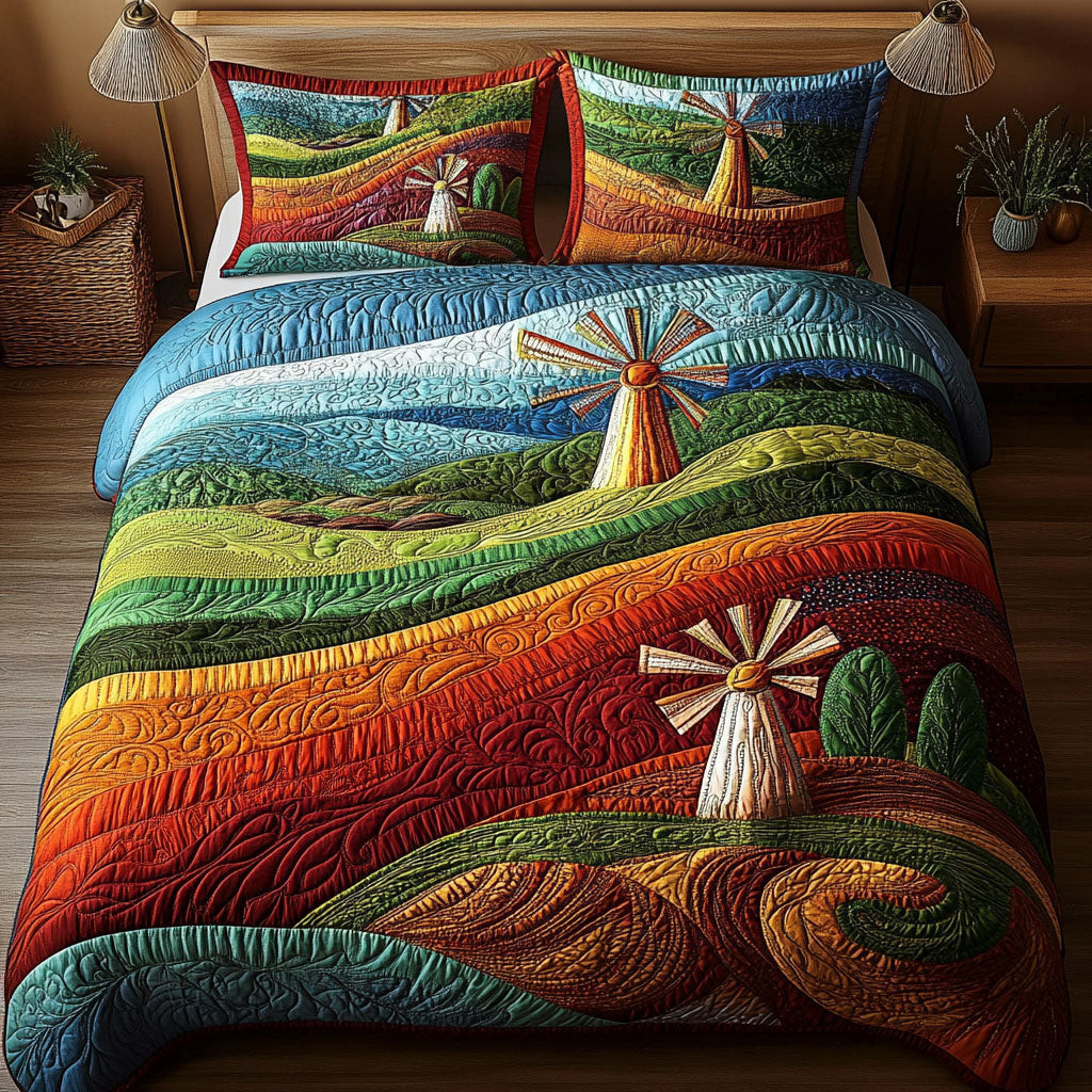 Vibrant Horizon 3-Piece Quilted Bedding Set NCU0NNT357