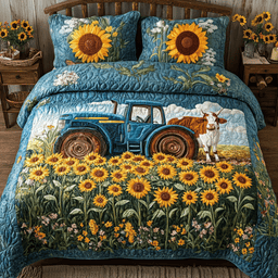 Tractor Bloom 3-Piece Quilted Bedding Set NCU0NVH703