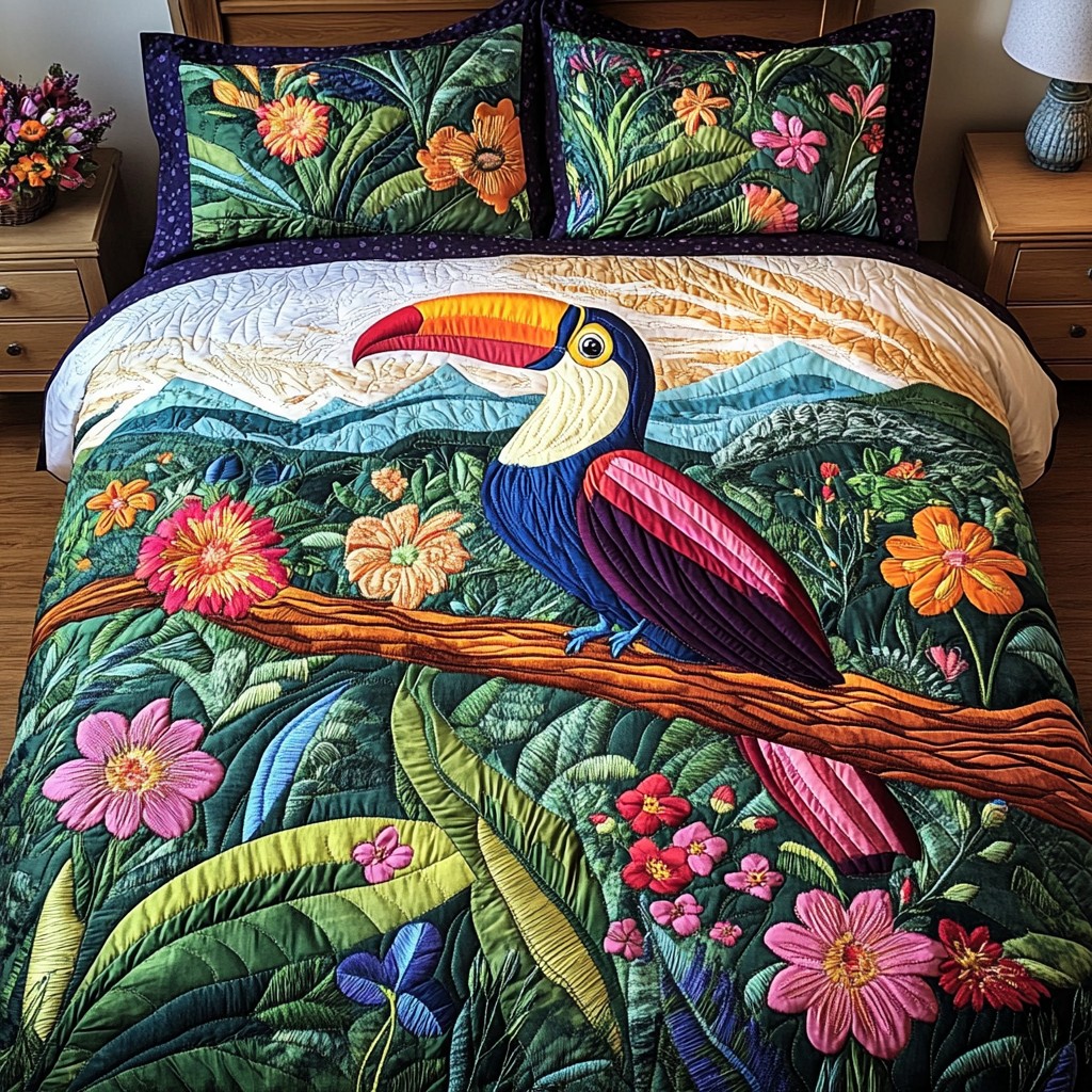 Exotic Haven 3-Piece Quilted Bedding Set NCU0NVH390