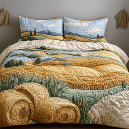 Golden Meadows 3-Piece Quilted Bedding Set NCU0NVH394