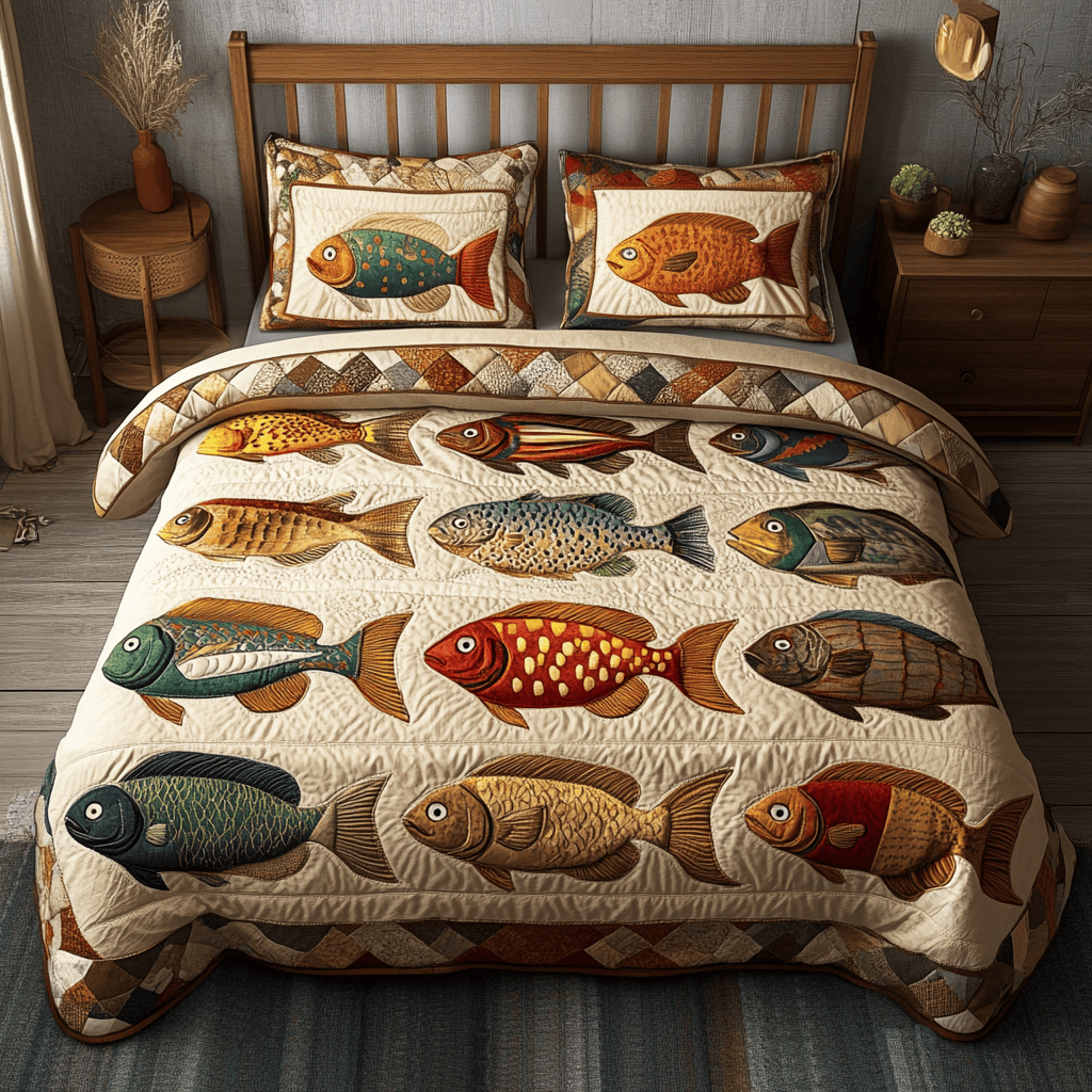Ocean Breeze 3-Piece Quilted Bedding Set NCU0NVH446