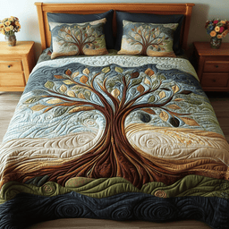Evergreen Beauty 3-Piece Quilted Bedding Set NCU0NVH388