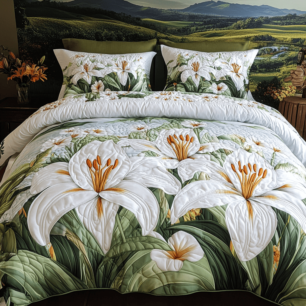Lily Elegance 3-Piece Quilted Bedding Set NCU0NVH488