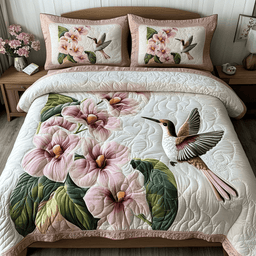 Floral Haven 3-Piece Quilted Bedding Set NCU0NVH423