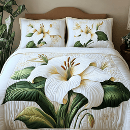 Pure Blossom 3-Piece Quilted Bedding Set NCU0NVH491