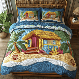 Beachfront Bliss 3-Piece Quilted Bedding Set NCU0NVH699