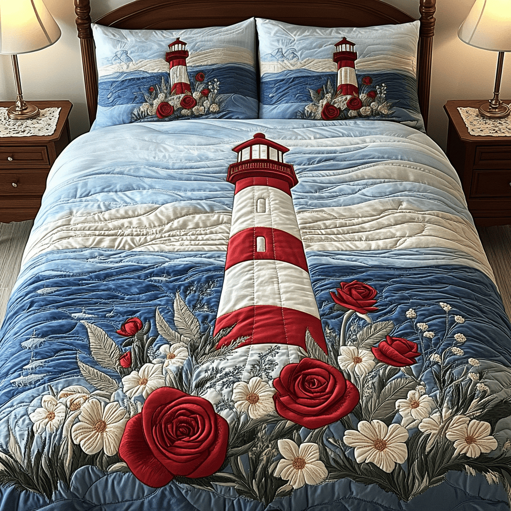 Coastal Serenity 3-Piece Quilted Bedding Set NCU0NVH656