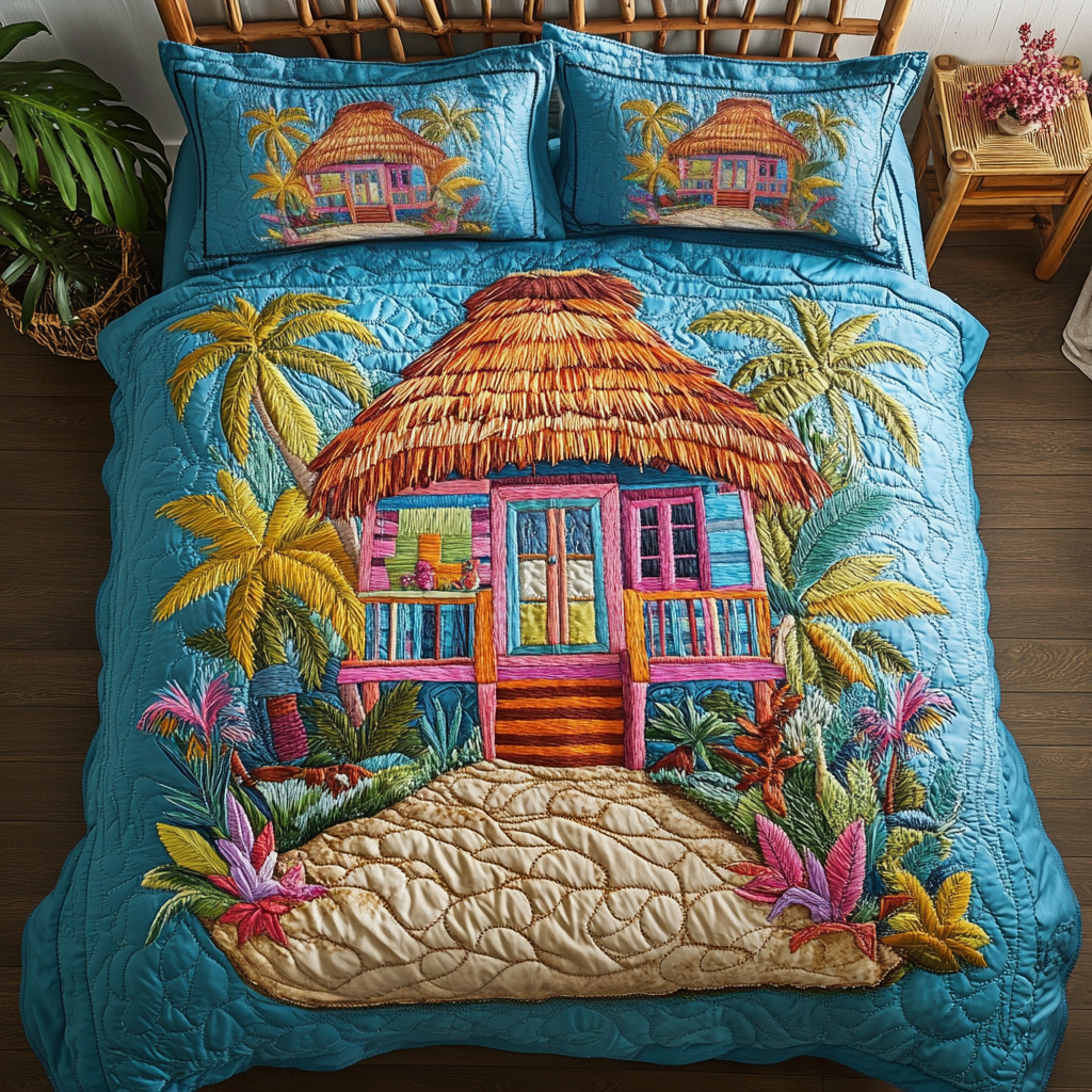 Island Dream 3-Piece Quilted Bedding Set NCU0NVH702