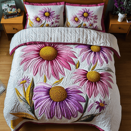 Floral Bloom 3-Piece Quilted Bedding Set NCU0NVH631