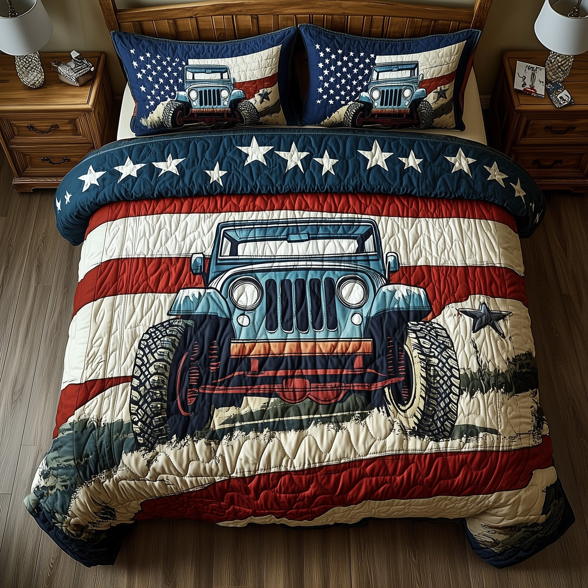 Patriotic Chase 3-Piece Quilted Bedding Set GFTONT660