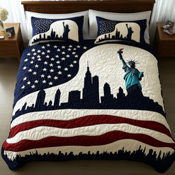 Patriotic Skyline 3-Piece Quilted Bedding Set GFTOMA1128