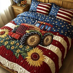 Rustic Patriot Farm 3-Piece Quilted Bedding Set GFTOTP5929