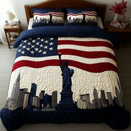 Patriotic Skyline 3-Piece Quilted Bedding Set GFTOMA1127