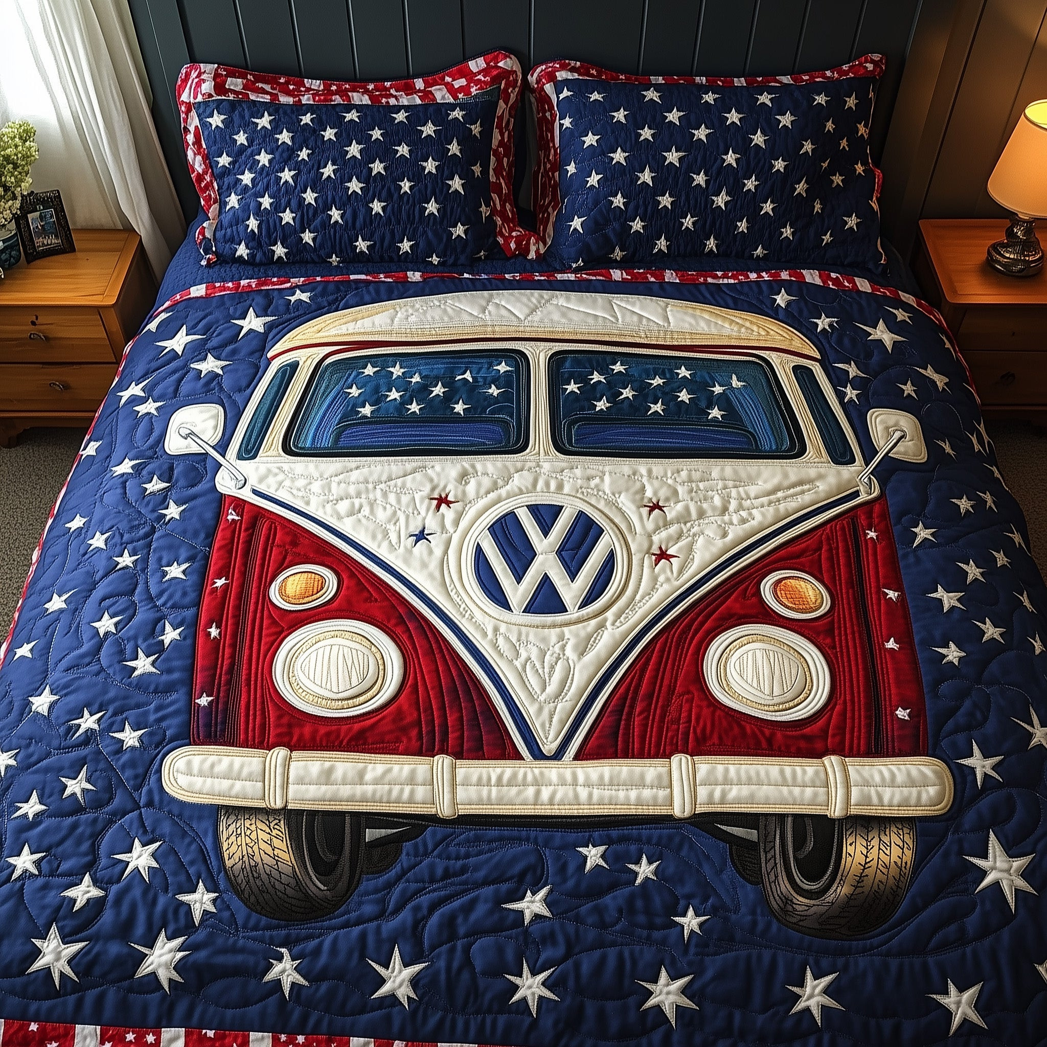 USA Hippie Hauler 3-Piece Quilted Bedding Set GFTOHD4010