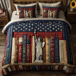 Liberty Dies Where Books Are Banned 3-Piece Quilted Bedding Set GFTOHD5425