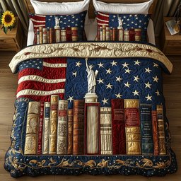 Liberty Dies Where Books Are Banned 3-Piece Quilted Bedding Set GFTOHD5427