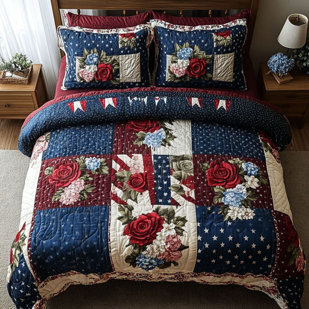 Patchwork Paradise 3-Piece Quilted Bedding Set NCU0PT4903