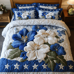 Starry Bloom 3-Piece Quilted Bedding Set NCU0VH4486