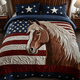 Patriot Gallop 3-Piece Quilted Bedding Set NCU0VH4219