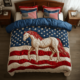 American Gallop 3-Piece Quilted Bedding Set NCU0VH4213