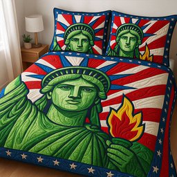 Liberty Flame 3-Piece Quilted Bedding Set NCU0NT6312