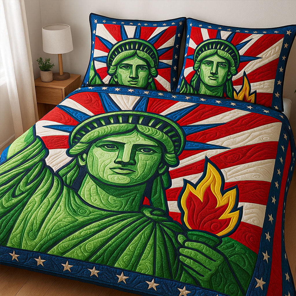 Liberty Flame 3-Piece Quilted Bedding Set NCU0NT6312