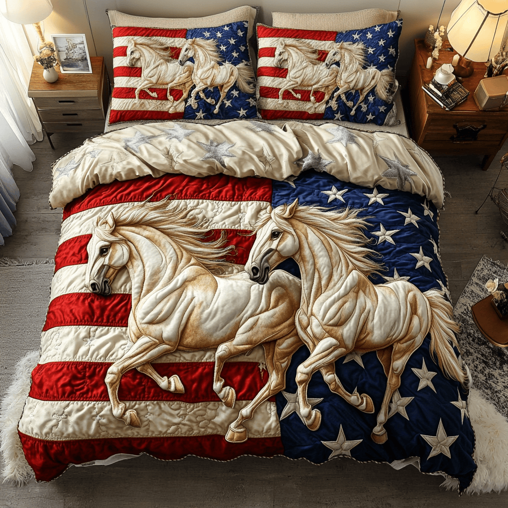 Redemption Horse 3-Piece Quilted Bedding Set NCU0VH4220