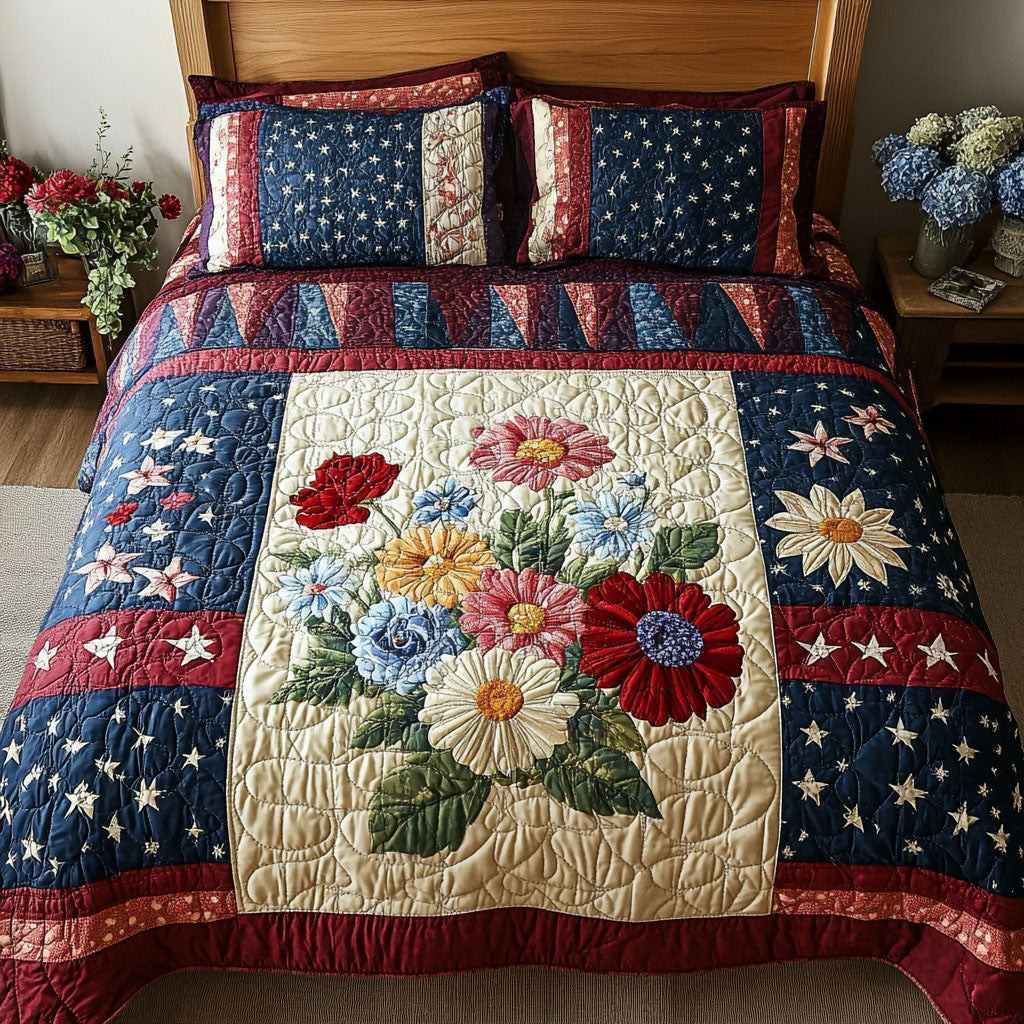 Soft Petal 3-Piece Quilted Bedding Set NCU0PT4907