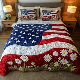 Daisy Dreams 3-Piece Quilted Bedding Set NCU0NT5359