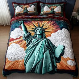 Star Spangled Liberty 3-Piece Quilted Bedding Set NCU0NT6314