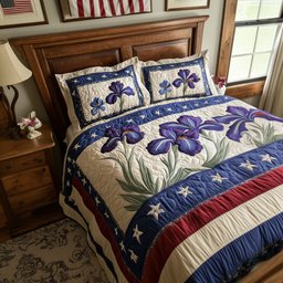 Iris Glory 3-Piece Quilted Bedding Set NCU0PT6236