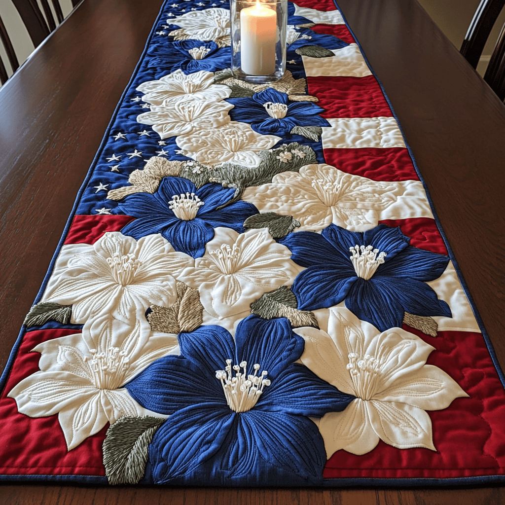 Blossom Bliss Quilted Table Runner NCU0VH4474