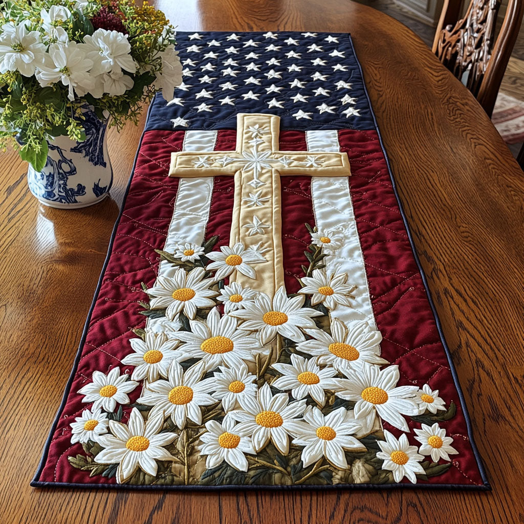 Faithful Glory Quilted Table Runner NCU0NT4672
