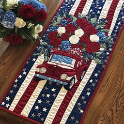 Patriotic Spirit Quilted Table Runner NCU0PT5479